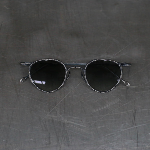 Rigards x Ziggy Chen RG1939 embossed frame glasses, RG-RG1939AG-CYJBH, sterling silver frame with gradient grey lenses